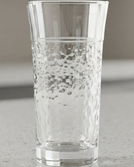 Hjfnp Flared Hammered Highball Glass 15 oz Clear - Lifestyle view