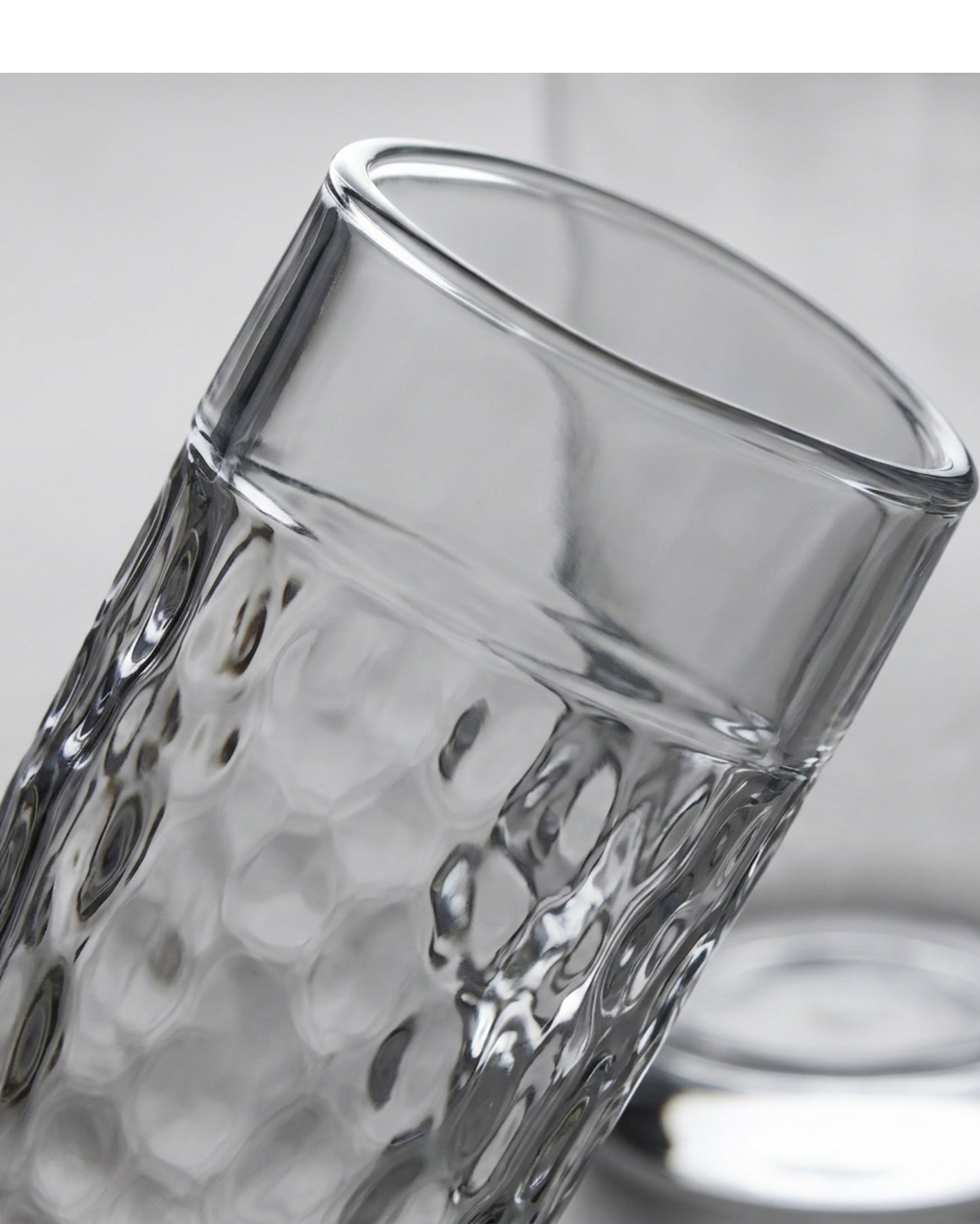 Hjfnp Flared Hammered Highball Glass 15 oz Clear - Detail view