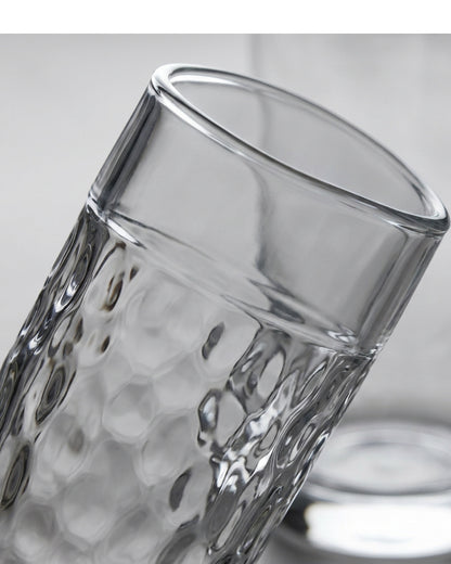 Hjfnp Flared Hammered Highball Glass 15 oz Clear - Detail view