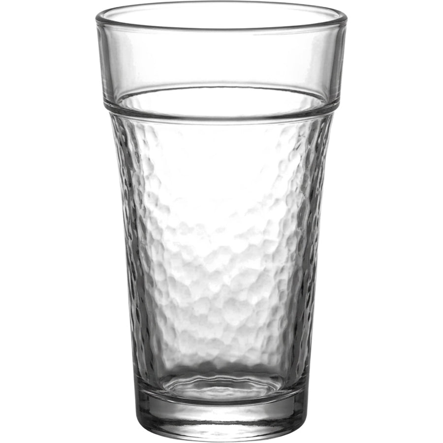Hjfnp Flared Hammered Highball Glass 15 oz Clear
